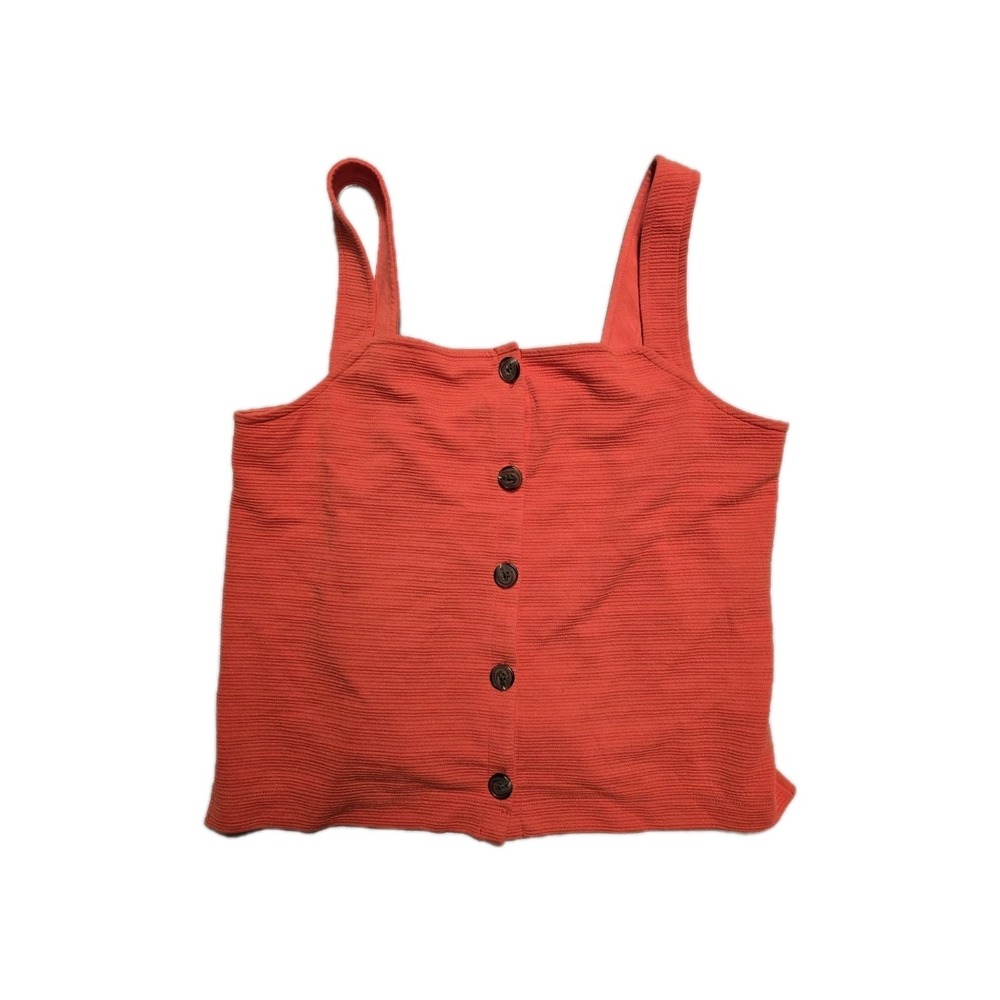 J.Crew  Textured button-front tank Size M  Color Orange